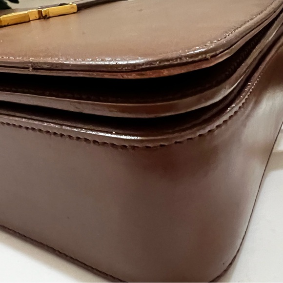 Yves Saint Laurent Brown Crossbody Bag with Studded Detail - Picture 9 of 10